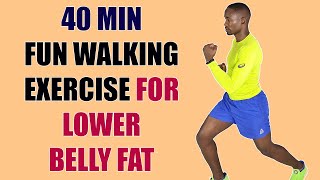 40 Minute FUN Walking Exercise for Lower Belly Fat/ Indoor Walk at Home Workout 🔥400 Calories🔥
