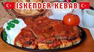 Turkish Iskender Kebab Recipe | Iskender Kebab With Tomato Sauce And Pide Bread | Iskender Tarifi