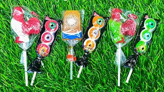 Satisfying video Asmr lollipops candy unboxing video Asmr opening video and chocolate gummy candy