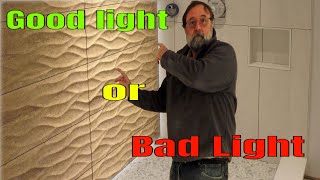 Dramatic lighting effects on tile.
