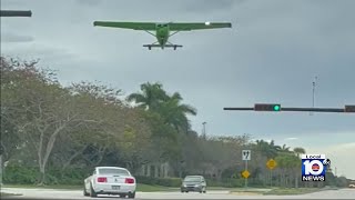 Small plane makes emergency landing on busy Broward County road