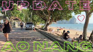 Update: Ao Nang Beach Sidewalk - Full Walk to C2 Beach Club and beyond - Krabi Thailand