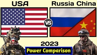USA vs Russia and China Military Power Comparison 2023 | US vs Russia China military power 2023