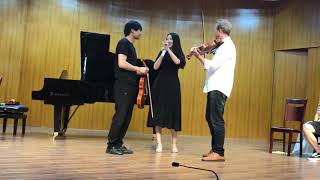 Violist Brett Deubner gives a class in Lishui