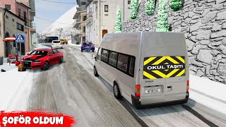 ÇİNGEN KASA TRANSİT İLE KARLI YOLDA ŞOFÖR OLDUM // BeamNG.drive