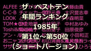 ザ・ベストテン　年間ランキング　1985年　第1位～第50位　（ショートバージョン）