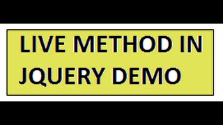 LIVE METHOD IN JQUERY DEMO