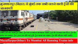 मुजफ्फरपुर से मुंबई तक सभी चलने वाली ट्रेनों की जानकारी | Muzaffarpur To Mumbai Running Trains info