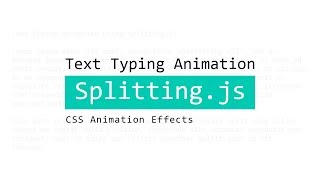 Text Typing Animation using Splitting.js | Typewriter Effect