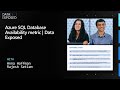 Azure SQL Database Availability metric | Data Exposed