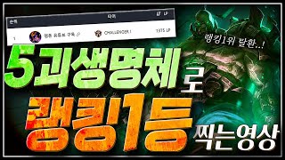 [롤토체스 시즌5]랭킹 1위 탈환!아직도 괴생명체 리롤하시나요? 5괴생명체덱으로 랭킹1위찍는영상! 괴생명체덱 운영법(tft 롤체 챌린저 랭킹1위 엠돈 롤토체스 강의 공략)