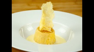 Flan di zucca con fonduta al parmigiano - Pumpkin flan with Parmesan fondue