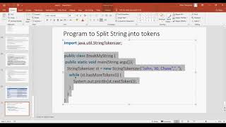 Java StringTokenizer Class