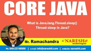 What is Java.lang.Thread.sleep() Thread sleep in Java? | Core Java Tutorial | by Mr.Ramachandra