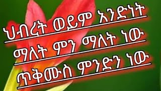 ህብረት ወይም አንድነት ማለት ምን ማለት ነው?ጥቅሙስ ምንድነው