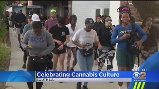 Athletes celebrate 4/20 at LA's first Black woman-owned dispensary