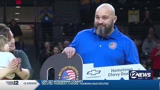 U.S. Army veteran surprised with new car at Shocker basketball game