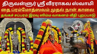 ஸ்ரீ வீரராகவ ஸ்வாமி கோவில் திருவள்ளூர் தை பிரம்மோத்ஸவம் | நாள் 1 தெரு ஊர்வலம்