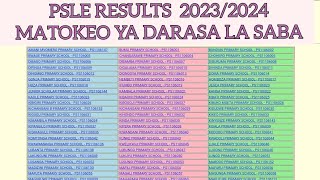 BREAKING NECTA Matokeo ya Darasa la SABA 2023/2024 PSLE Results  tazama hapa....