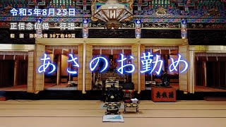 【朝のおつとめ】令和5年8月25日　正信偈行譜 和讃・弥陀成佛