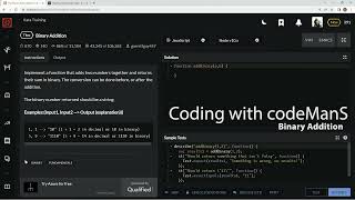 Codewars 7 kyu Binary Addition JavaScript