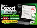 Export ChatGPT Conversations to PDF & Markdown – Easy 2026 Tutorial