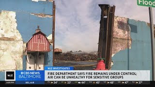 Baltimore County residents concerned about health risk from recycling plant fire