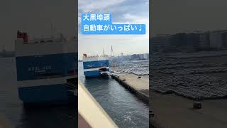 大黒埠頭 自動車がたくさんあるね。海を渡るのかなぁ。