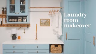 Laundry room makeover | Ikea pax hack + diy peg rail