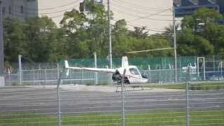 RobinsonR22 Take-off at Hiroshima Heliport