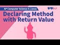 Java Fundamentals: Declaring Method with Return Value