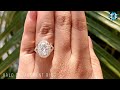 3.80 tcw oval and round brilliant cut colorless moissanite halo engagement ring split shank ring