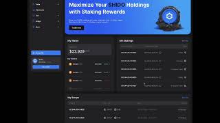 Shido DEX preview of DeFi Dashboard!