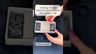 Unboxing 14K gold natural diamond ring🤩💍#finejewelry #jewelry #jewelryunboxing #unboxing #diamond