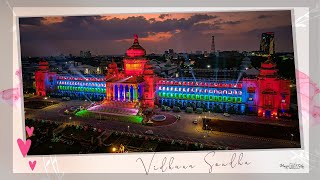 Vidhana Soudha Tri-Colored Light Show || Drone View || Bengaluru Karnataka