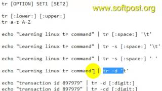 tr command examples in Linux