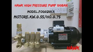 HAWK High pressure pump 100Bar.. Model.Fog0210cr.. Motore.. kw.0.55/ Hp.0.75. Made in Italy 🇮🇹