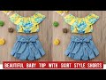 Baby Top With Skirt Style Shorts Cutting and Stitching/Baby Dress Design