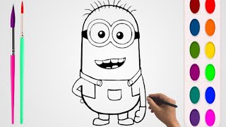 How To Draw A Minion Easy For Kids | Drawing Lessons For Kids | раскраски.
