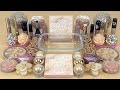 Dusty ROSE SLIME Mixing makeup and glitter into Clear Slime ASMR Satisfying Slime Videos 1080p