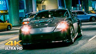 DK (Takashi) is chasing Khan's car. Death of Khan. Fast and the Furious: Tokyo Drift