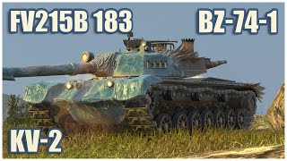 FV215b 183, BZ-74-1 \u0026 KV-2 • WoT Blitz Gameplay