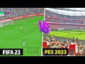 FIFA 23 vs eFootball 2023 - Live Broadcast Camera Gameplay Comparison | Fujimarupes