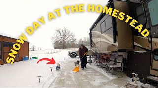 Snow at The Homestead! 🥶 Homesteading Tiffin RED 33aa 🚐💨 FT RV Life