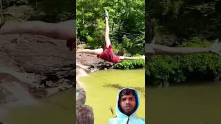 potatoes also jump 😱😱 #cliffjumping #nature #mermaid #waterfall #travel #uff #comedyfilms