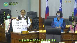 1120110台東縣議會第20屆第1次臨時會--審查議案