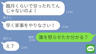 【LINE】臨月の嫁をこき使う嫁いびり姑→全てを知った旦那から“ある事実”を告げられた義母の反応が笑えるｗ