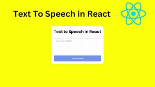 Text To Speech App in React From Scratch