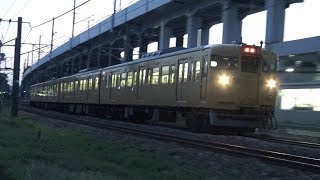 【4K】JR山陽本線　普通列車115系電車　ｵｶA-15編成