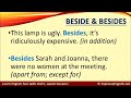 difference between beside and besides confusing english words